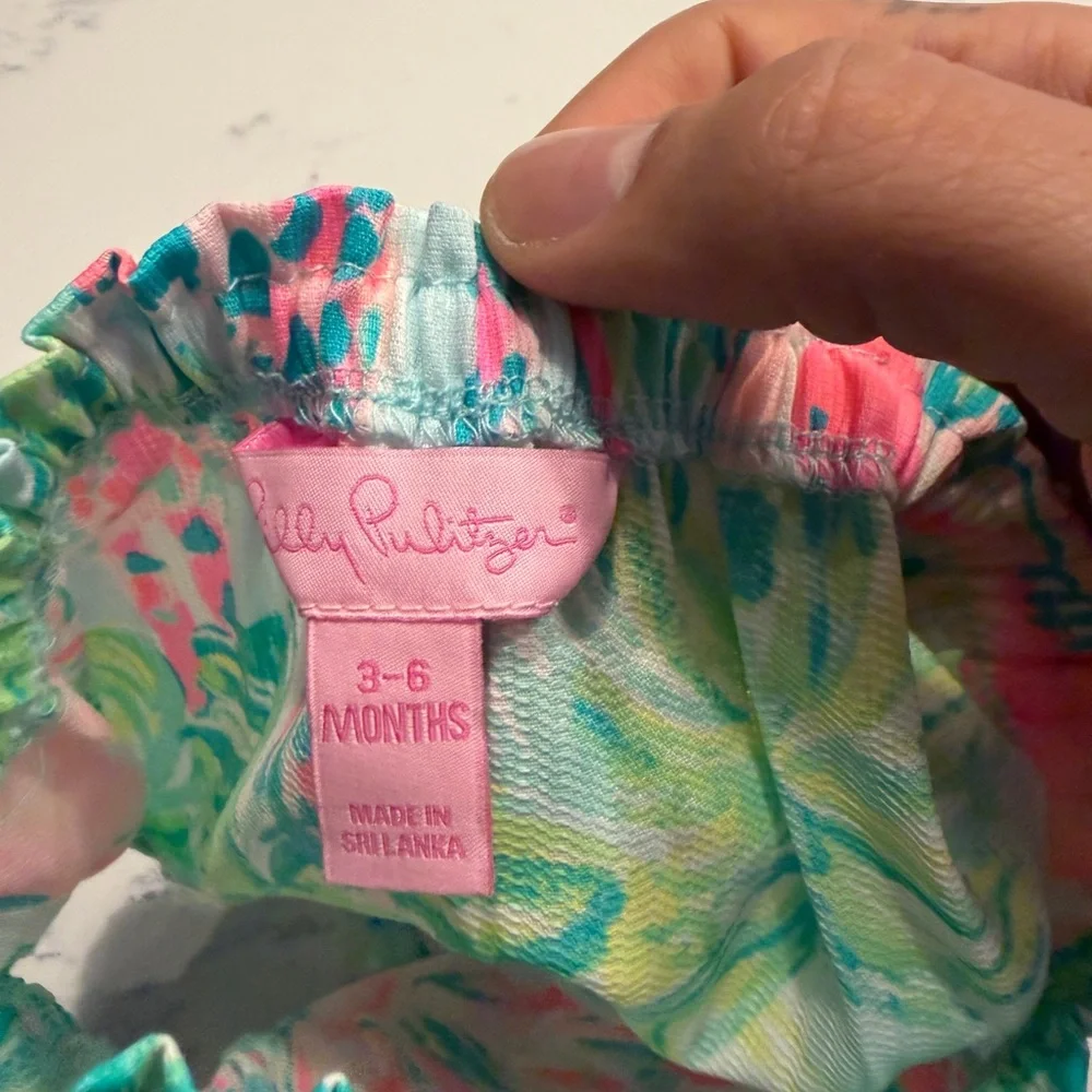 Lilly Pulitzer Pink and Green Diaper Cover Set
